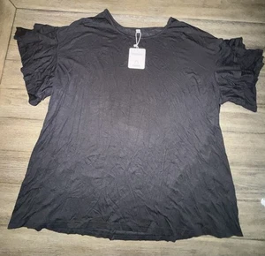 Black Aus Look NWT, Rayon Blend Short Sleeve. Size 4X. Layer Short Sleeves - Picture 1 of 7