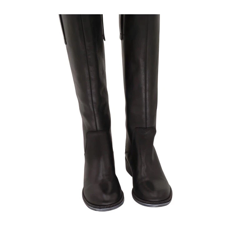 Franco Sarto Womens Becky Knee High Boot, Black Tumbled Leather, Size 8 M - Image 1 of 4
