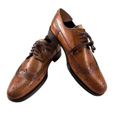 Coach Italy Stockton Brown Leather Wingtip Oxford Dress Shoes Size 8.5 - Image 1 of 4