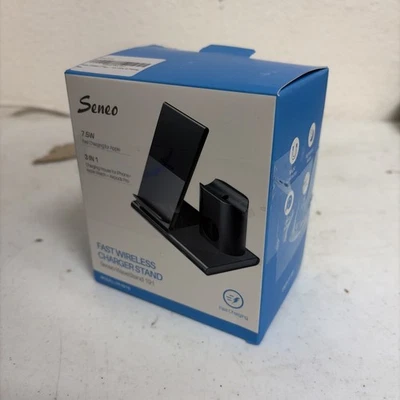 Paquete de 2 cargadores inalámbricos 3 en 1 para iPhone iWatch Air Pod estación de carga rápida base Foto 1 de 4