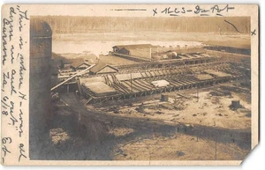 Antique RPPC Carson, Louisiana Lumber Mill 1908 Rare Vintage Photo Postcard - Picture 1 of 2