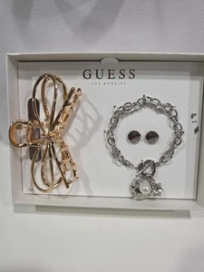 GUESS, JEWELRY GIFT SET, SILVER & GOLD, NEW IN BOX B11 - Picture 1 of 12