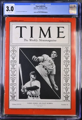 Revista Time Lou Gehrig CGC 3.0 banca de jornal 10/5/36 v28 #14 RARA - Imagem 1 de 2