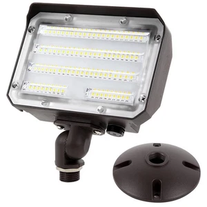 60W LED Flood Light with Knuckle, Outdoor Flood Light Dusk to Dawn Photocell ... - Picture 1 of 7