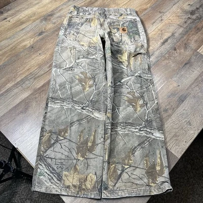 Pantalones de caza de lona Carhartt Realtree para niños jóvenes camuflados carpintero pato talla 10 Foto 1 de 4