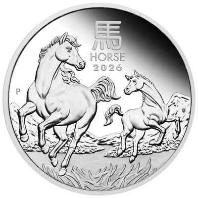 Australian Lunar Series III Year of the Horse 2026 1/2 oz Silver Coin Perth Mint - Image 1 of 4