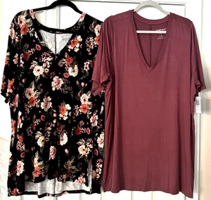 2er Set NEU Torrid superweiche Tunika V-Ausschnitt T-Shirt Damen 3/3x Strick Neu - Bild 1 von 4