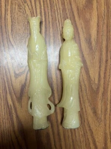Vintage Pair of Asian Chinese Figural Wax Candles Never Used - Picture 1 of 3