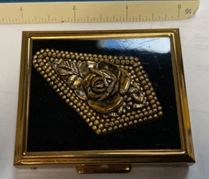 VINTAGE COMPACT ROSE GOLD TONE W129 - Picture 1 of 4
