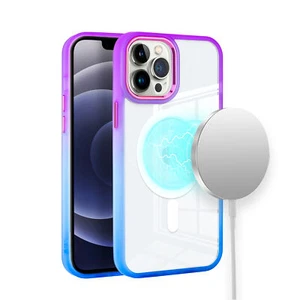 Funda con carga magnética de 2 tonos para iPhone 15 PLUS + 2 vidrios templados - Imagen 1 de 4