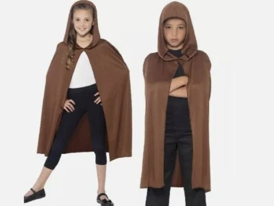 Vestido fantasia infantil Halloween com capuz marrom capa unissex infantil por Smiffys - Imagem 1 de 3