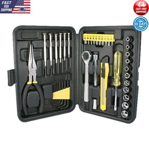 41 Piece Technician's Tool Kit Electronics Computers Home Repairs Black Case DIY - Picture 1 of 3
