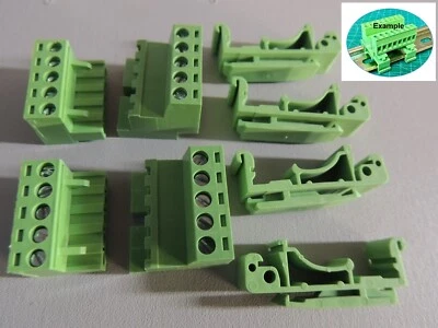 2 pks DIN Rail Mount 5 pole Male/Female Phoenix Style 5.08mm Terminal Blocks - Image 1 of 3