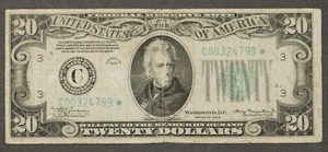 1934 $20 FRN FEDERAL RESERVE NOTE MULE * STAR REPLACEMENT * PHILADELPHIA #CA052 - Picture 1 of 6