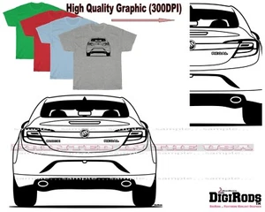 Buick Regal Coupe Rear View Black Outline Digirods Custom Car T Shirt 4 Colors - Picture 1 of 6
