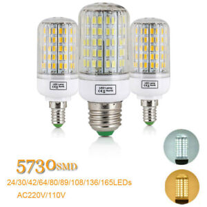 LED Corn Bulbs E27 E14 5730 SMD 220V 110V 24 30 64 80LEDs Home Spot Light Lamps