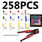 258/122Pcs Insulated Assorted Electrical Wiring Connectors Crimp Terminals Kits