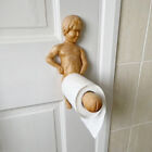Creative Toilet Paper Roll Holder Statue Funny Decorative Wood Boy Shape Stand
