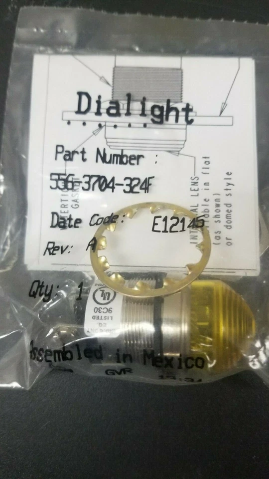 New Dialight 556-3704-304F Panel Mount LED light Indicator 4mm Yellow - Image 1 of 1