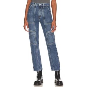 AGOLDE Cooper Cargo Jean in Regulation High Rise Straight Leg Blue Size 29 NEW - Picture 1 of 10