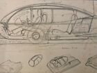 Sehr Schöne Zeichnung Bleistift Papier Design Auto Bubble Sammlung 1950 Car