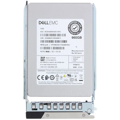 0WR2FG DELL HYNIX HFS960GECTX088N 960GB NVME PCIe 2.5in Gen 4 SSD WR2FG - Image 1 of 4