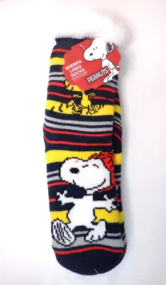 Snoopy и Woodstock шерпа с подкладкой носки женщины мягкий теплый нескользящий уютный пушистый - новый с Ярлыками - Изображение 1 из 3