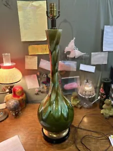 Lampada da tavolo vintage metà secolo moderna smaltata a goccia testata - Foto 1 di 10