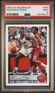 1992 UPPER DECK McDONALD'S SHAQUILLE O'NEAL #P43 RC BASKETBALL CARD | PSA 9 MINT - Bild 1 von 4