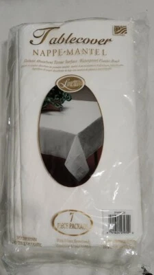 Linette 7 Piece 3-Ply Tablecover Deluxe Absorbent Waterproof Plastic Back - Image 1 of 4