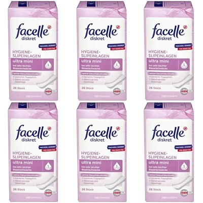 6 x 26 Slipeinlagen | facelle Hygiene-Slipeinlagen ultra mini