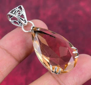 Morganite Gemstone Handmade 925 Sterling Silver Pendant Jewelry Gift For Women - Picture 1 of 5