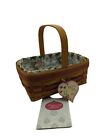 Longaberger 1994 Mother's Day Basket Combo Floral Cloth Plastic Liners