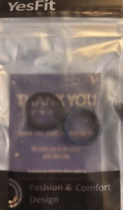 Yes Fit Pair Of Silicone Sport Wedding Rings Black And Blue Size 12 - Picture 1 of 2