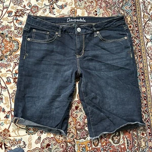Aeropostale Shorts Womens 12 Blue Bermuda Dark Wash Casual - Picture 1 of 11