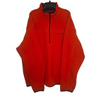 Timberland Fleece Men?S  Size 2Xl Half Zip Outdoor Orange Sweatshirt
