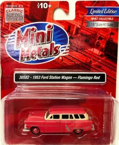 Classic Metal Works Mini Metals HO 30582 1953 Ford Station Wagon rojo flamenco - Imagen 1 de 2