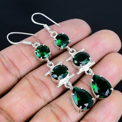 Impresionante pendiente de joyería de plata de ley 925 con piedras preciosas de coral Stingrey de 2,38" S938 Foto 1 de 2