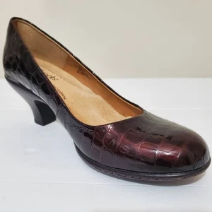 Softspots brown patent leather embossed faux croc career pump shoes 8.5 NWOB - Picture 1 of 13