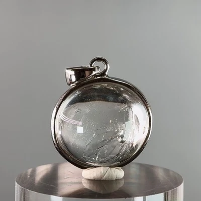 Large Moving Bubble! Rare High Grade Enhydro Quartz Sterling Silver Pendant - Image 1 of 4