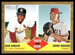 Topps Heritage #TN-7 2011 Bob Gibson/Jered Weaver entonces y ahora - Imagen 1 de 2