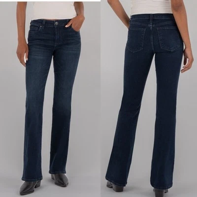 Pantalones de mezclilla acampanados Kut from the Cloth Natalie tiro medio 16P Petite azul oscuro corte bootcut Foto 1 de 4