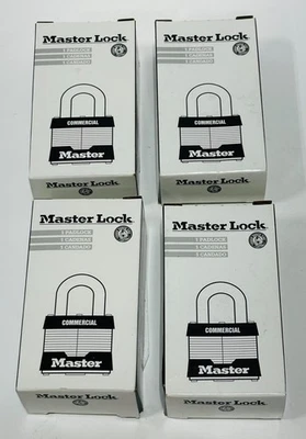 Master Lock Commercial Security Padlocks ASTMF883~ 2" Shackle 2 Keys lot of 4 - Image 1 of 4