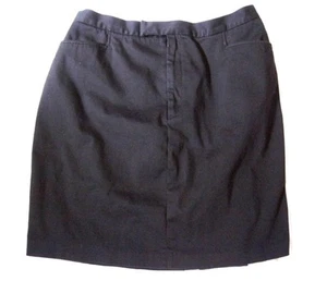 Regular Size 16 Hillard & Hanson Black Pencil Skirt Above Knee Stretch Cotton - Picture 1 of 4