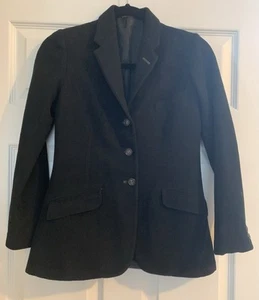 Vtg Brittany Custom Wool Womens Black Fitted Equestrian Riding Jacket Coat Sz S - Picture 1 of 10