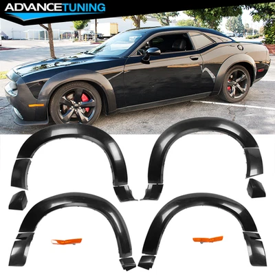 Fits 15-23 Dodge Challenger SRT Hellcat Demon Style Fender Flares Wheel Cover PP Foto 1 de 4
