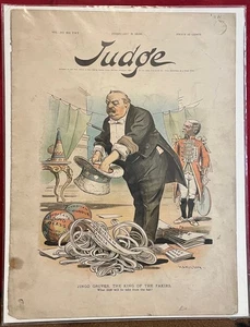 1896 JUDGE MAGAZINE COVER - JINGO GROVER THE KING OF THE FAKIRS - POLITICAL - Picture 1 of 4