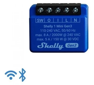 Shelly Plus 1 Mini Gen3, Wi-Fi + Bluetooth Switch Actuator - Image 1 of 4