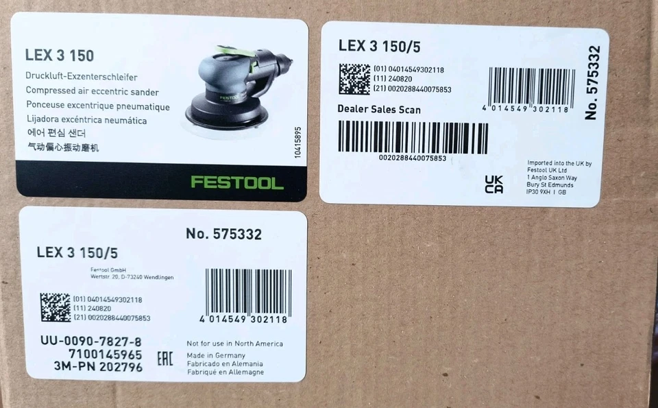 Festool 575332 575081 LEX 3 150/5  Levigatrice orbitale Ø 150 mm - Image 1 of 1
