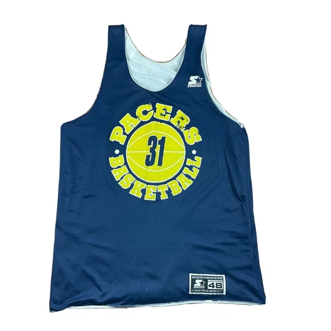 Vintage Starter Reggie Miller Indiana Pacers Reversible Basketball Jersey Sz 48 Cover